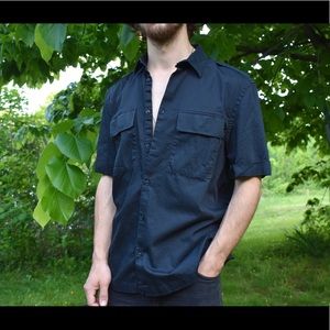 H&M Black Button up w Pockets